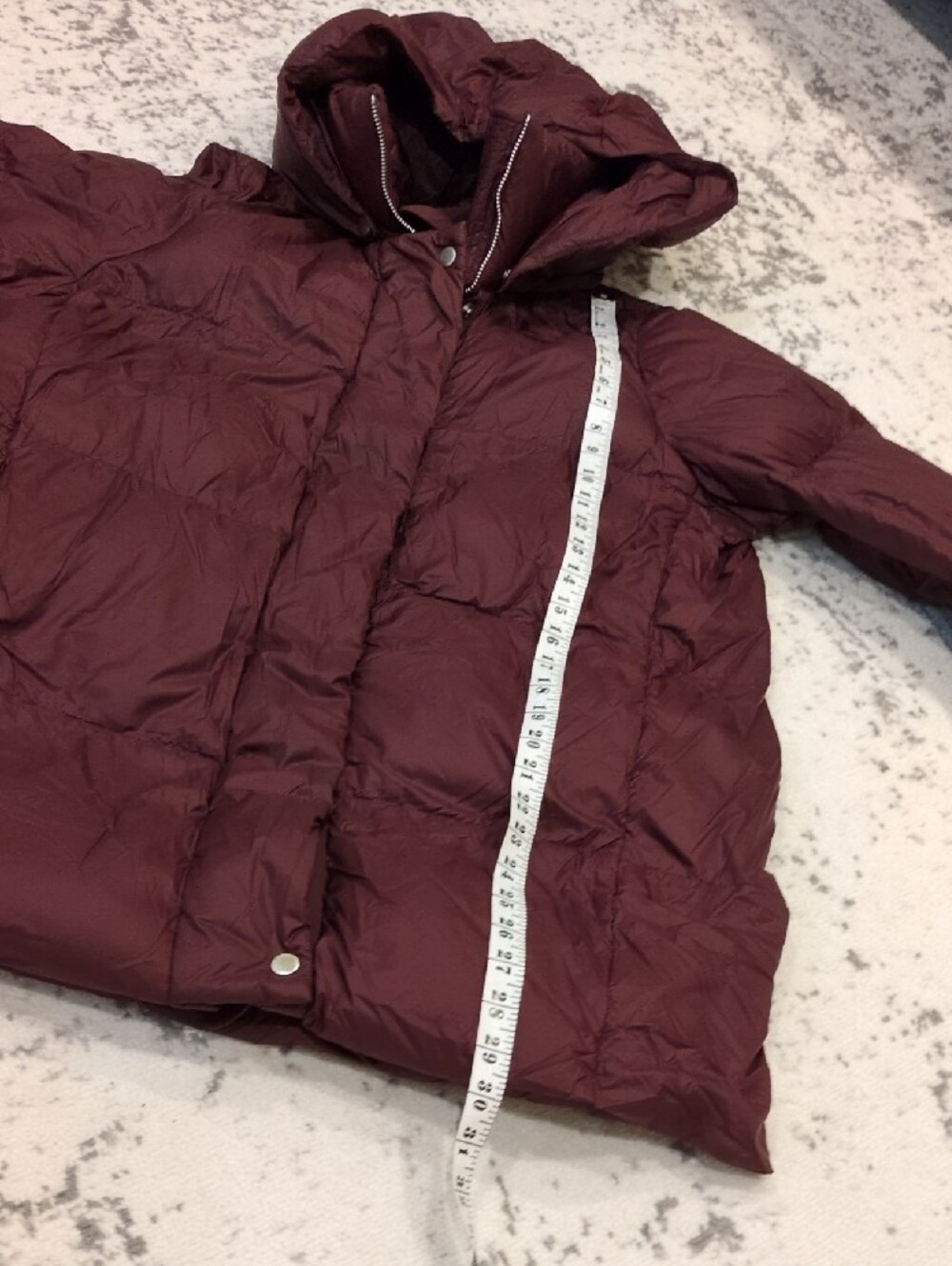 Banana Republic Hooded Puffer Jacket - Burgundy S - Picture 4 of 4